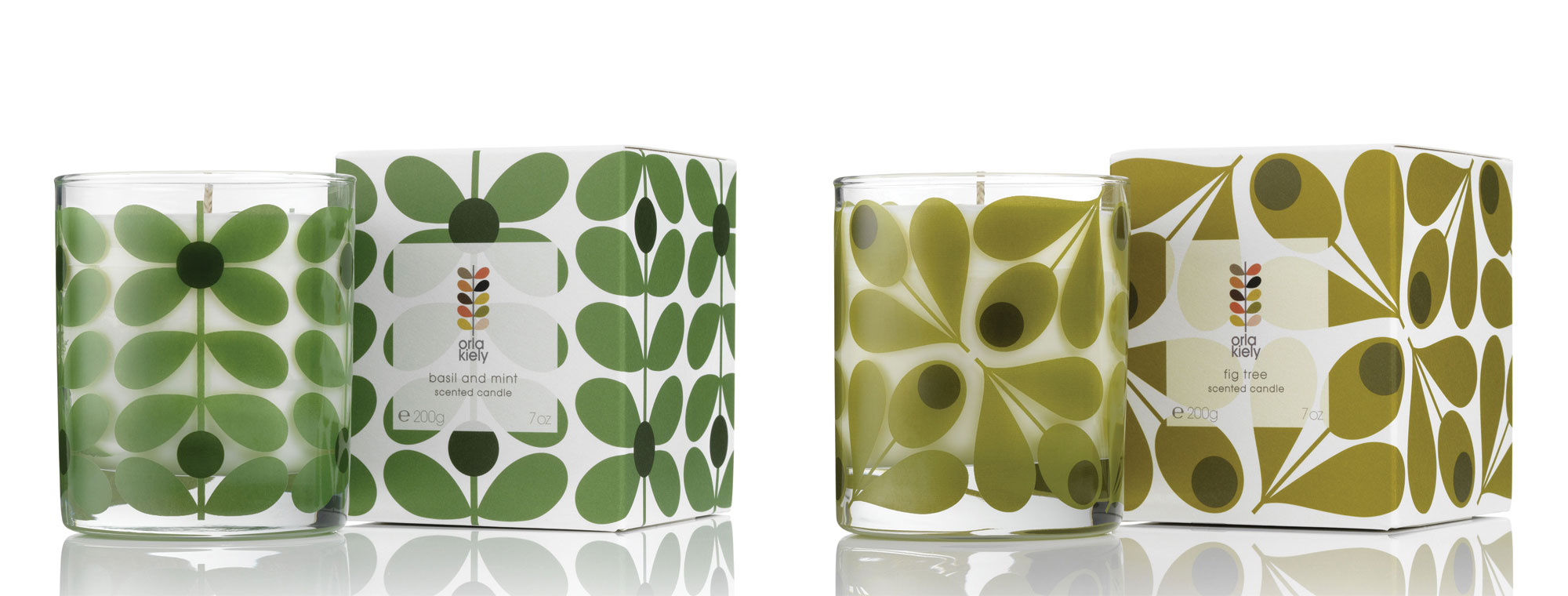 Orla Kiely Basil & Mint and Fig Tree Scented Candles
